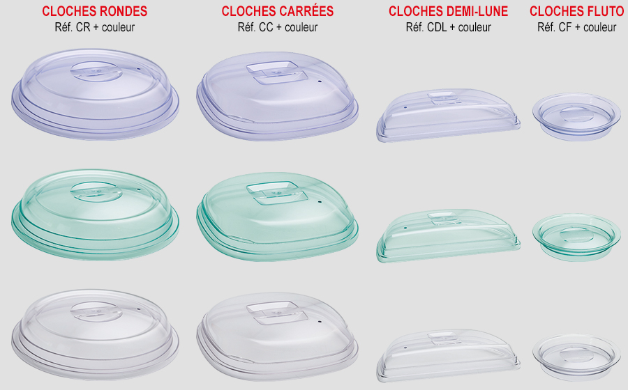 Gamme cloches Taulou polymère pour vaisselle thermique